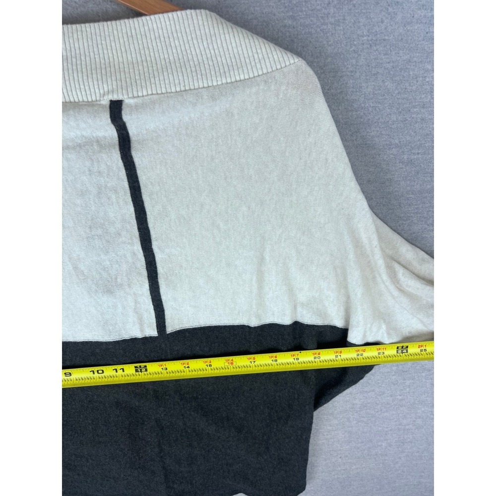 Lululemon Athletica Women 6 Colorblock Cotton Cardigan Sweater Gray Cream Button - Picture 5 of 5